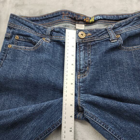 Vintage 90s Y2K Mudd Jeans Womens 13 Juniors Blue Crop Capri Skimmer Stretch - Picture 8 of 11